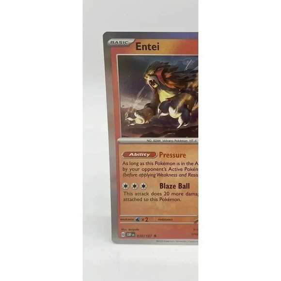 Entei 030/197 Sv03: Obsidian Flames Pokemon TCG Holo Mint Unplayed - Picture 3 of 7